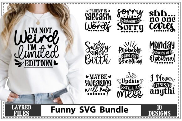 Funny SVG Bundle for Graphics and T-Shirt Designs