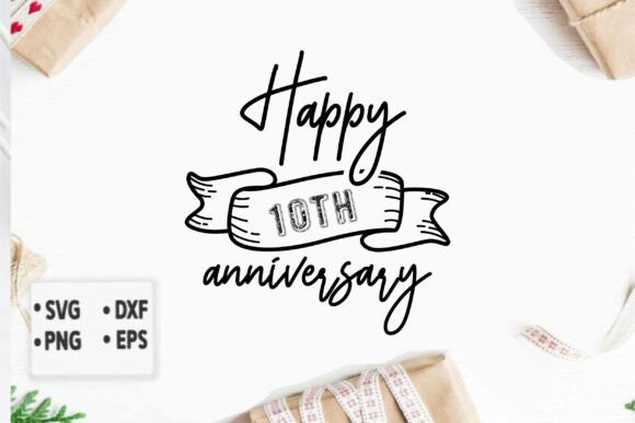 Happy 10th Anniversary Graphics for T-Shirt Designs