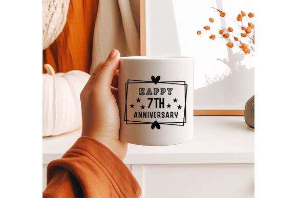 Happy 7th Anniversary Graphics for T-Shirt Designs
