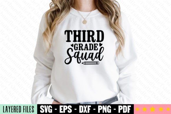 Third Grade Squad SVG: Graphics & T-Shirt Design for Brands
