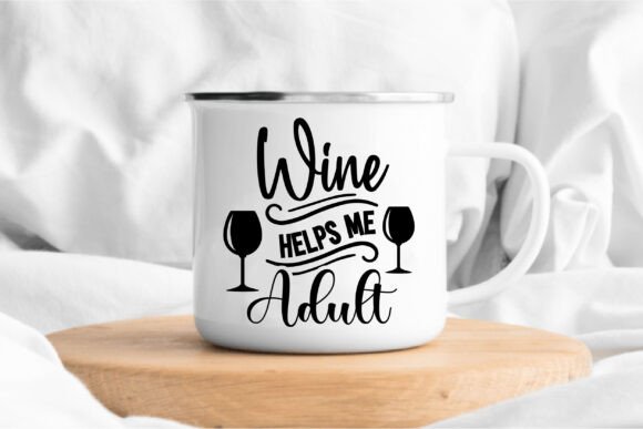 Wine Helps Me Adult Graphics and T-Shirt Designs